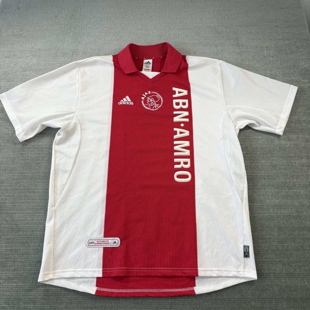 Vintage Ajax Amsterdam Home Jersey Mens XL Red Adidas 2001 Aba-Amro NWT